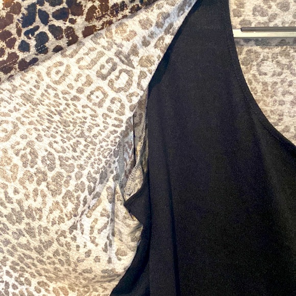 White Stag Plus Size Animal Print Cardigan w/ Built In Black Tank 2x 18w / 20w - Picture 4 of 4